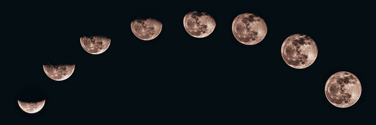 Astronomie Mondzyklus fotografiert